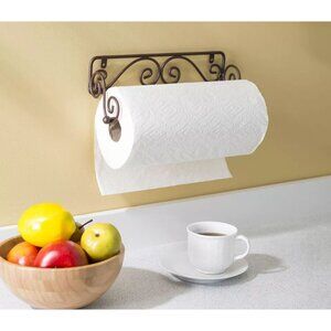 Home Basics Scroll Collection Steel Wall Mounted Paper Towel Holder